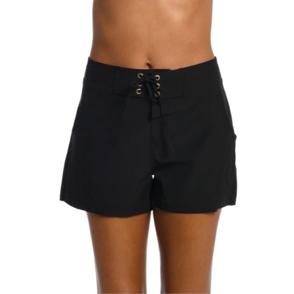 La Blanca Black Swim Board Shorts Pool Beach Athleisure Size 3” Inseam S… - Picture 1 of 7